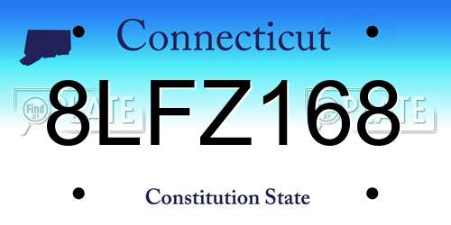 8LFZ168 Connecticut License Plate