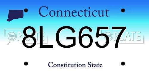 8LG657 Connecticut License Plate