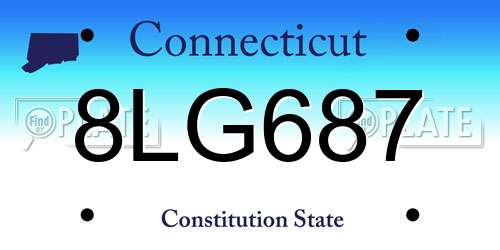 8LG687 Connecticut License Plate