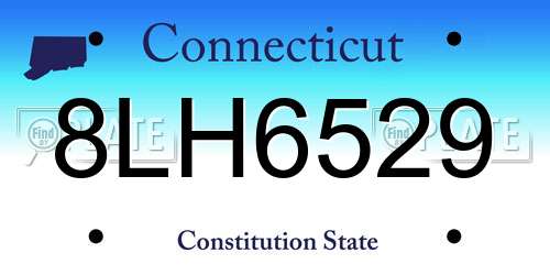 8LH6529 Connecticut License Plate