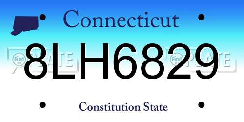 8LH6829 Connecticut License Plate