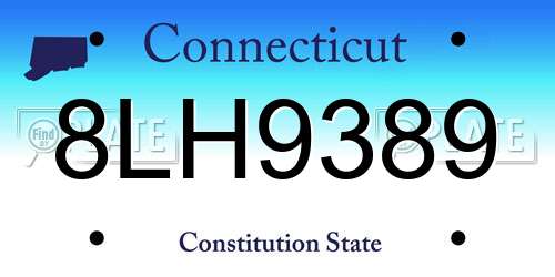 8LH9389 Connecticut License Plate