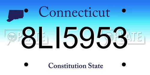 8LI5953 Connecticut License Plate