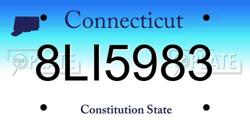 8LI5983 Connecticut License Plate