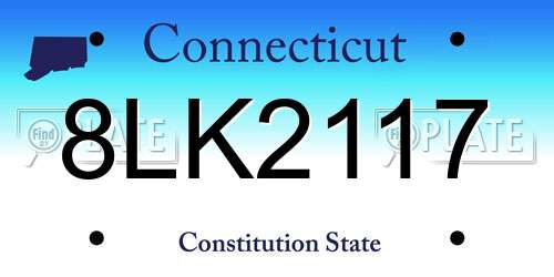 8LK2117 Connecticut License Plate