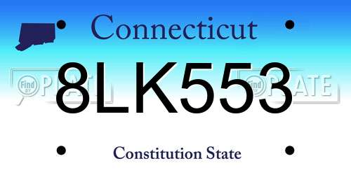 8LK553 Connecticut License Plate