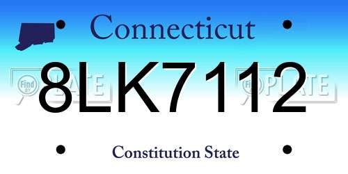 8LK7112 Connecticut License Plate