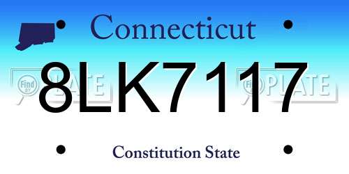8LK7117 Connecticut License Plate