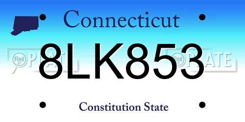 8LK853 Connecticut License Plate
