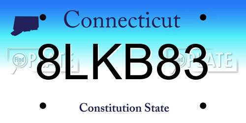 8LKB83 Connecticut License Plate