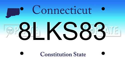 8LKS83 Connecticut License Plate