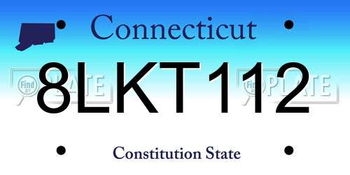 8LKT112 Connecticut License Plate