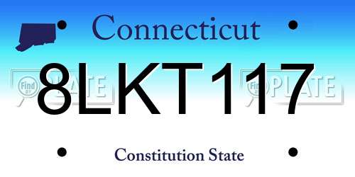 8LKT117 Connecticut License Plate