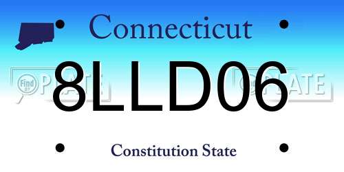 8LLD06 Connecticut License Plate