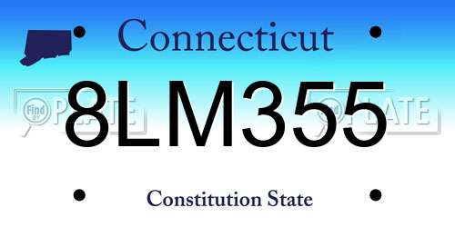 8LM355 Connecticut License Plate
