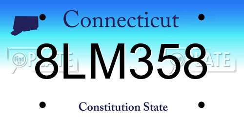 8LM358 Connecticut License Plate