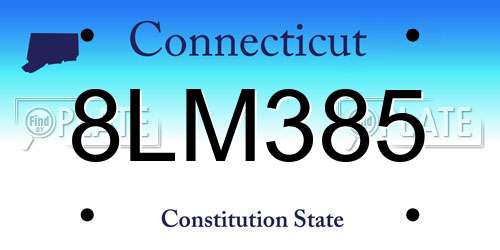 8LM385 Connecticut License Plate