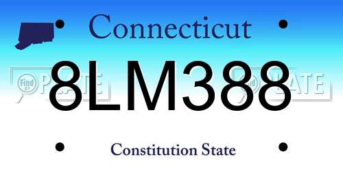 8LM388 Connecticut License Plate