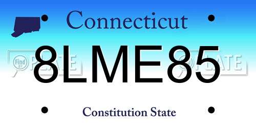 8LME85 Connecticut License Plate