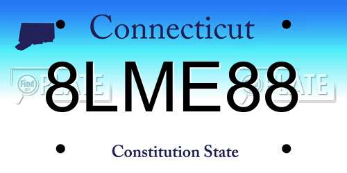 8LME88 Connecticut License Plate