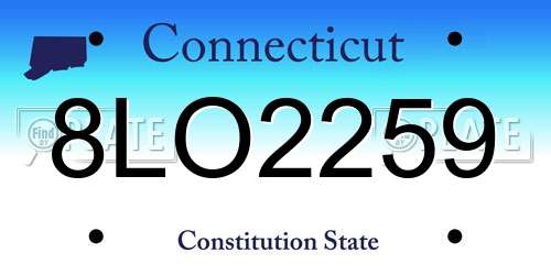 8LO2259 Connecticut License Plate