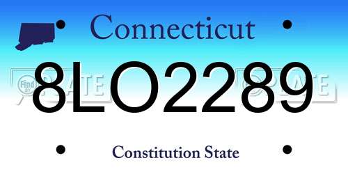 8LO2289 Connecticut License Plate