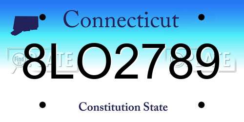 8LO2789 Connecticut License Plate