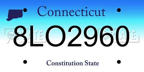 8LO2960 Connecticut License Plate