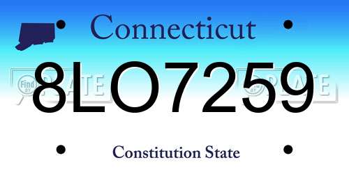 8LO7259 Connecticut License Plate