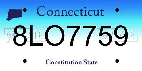 8LO7759 Connecticut License Plate