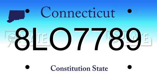 8LO7789 Connecticut License Plate
