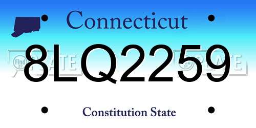 8LQ2259 Connecticut License Plate