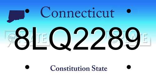 8LQ2289 Connecticut License Plate