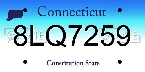 8LQ7259 Connecticut License Plate