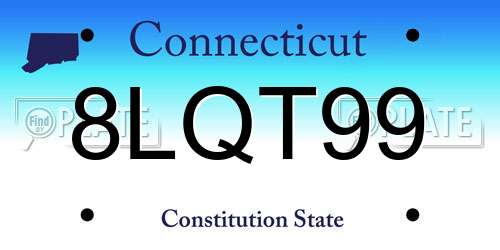 8LQT99 Connecticut License Plate