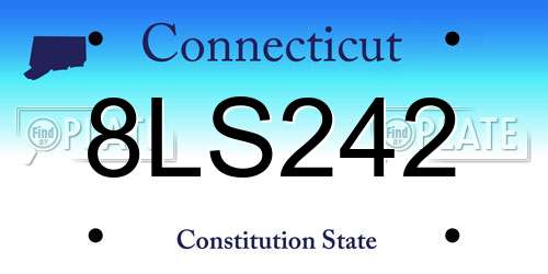 8LS242 Connecticut License Plate