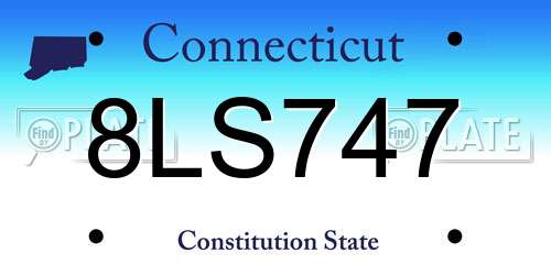 8LS747 Connecticut License Plate