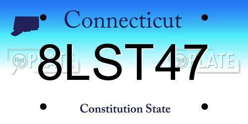 8LST47 Connecticut License Plate