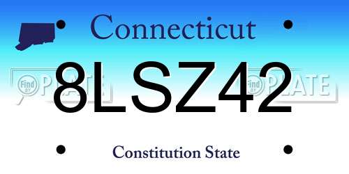 8LSZ42 Connecticut License Plate