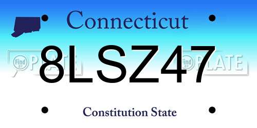 8LSZ47 Connecticut License Plate