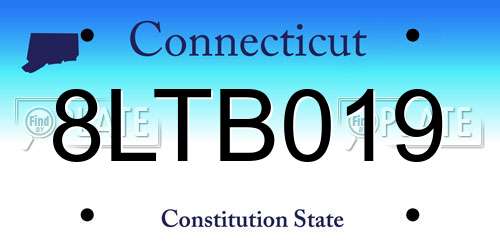8LTB019 Connecticut License Plate