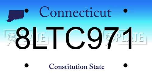 8LTC971 Connecticut License Plate