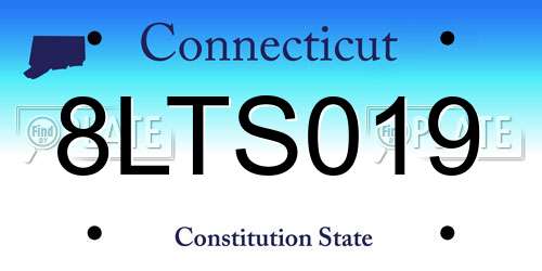 8LTS019 Connecticut License Plate