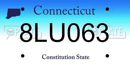 8LU063 Connecticut License Plate