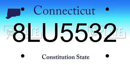 8LU5532 Connecticut License Plate