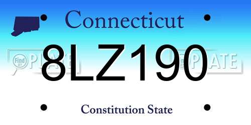 8LZ190 Connecticut License Plate