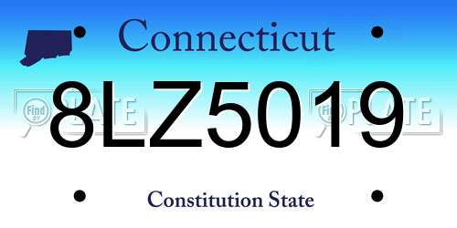 8LZ5019 Connecticut License Plate