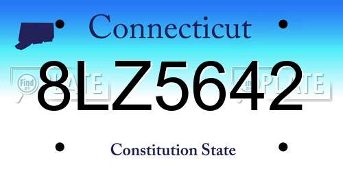 8LZ5642 Connecticut License Plate