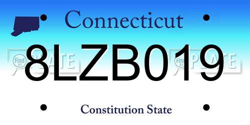 8LZB019 Connecticut License Plate