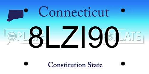 8LZI90 Connecticut License Plate